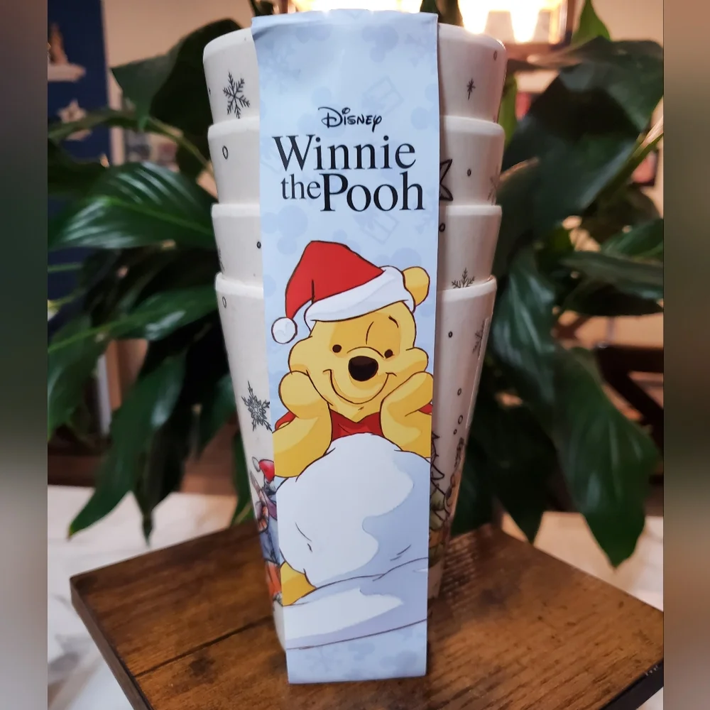 Disney Winnie the Pooh Christmas Bamboo Cups 4 pack